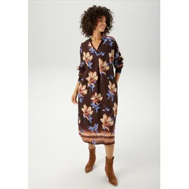 Aniston CASUAL Blusenkleid Blumendruck Beige/Blau/Braun 50