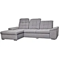 M-punkt Wohnlandschaft Ecksofa New York Grau mit Bett Bettkasten