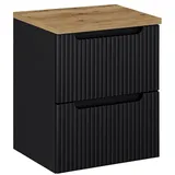 Waschbeckenschrank 50 cm schwarz Eiche Waschtischunterschrank Badezimmer Schrank