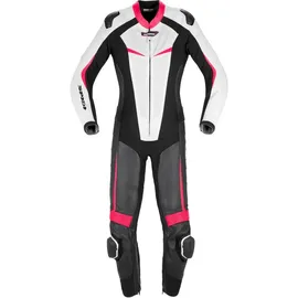 Spidi Track Perforated Pro Damen Motorrad Lederkombi, schwarz-weiss-pink, Größe 42