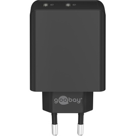 goobay Dual USB-C Schnellladegerät (36 W) schwarz