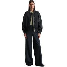 Marc O'Polo "aus recyceltem Polyester-Twill", Damen, Gr. 34, blau (deep night blau), Obermaterial: 100% Polyester; Füllung: 100% Polyamid; Futter: 100% Polyamid, unifarben, regular fit, Strickbündchen, Jacken Outdoorjacke