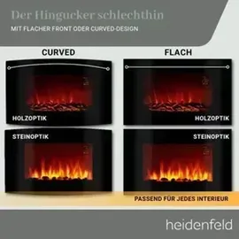 Heidenfeld Elektrokamin HF-WK100 flach steinoptik