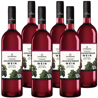 KATLENBURGER - Johannisbeerwein | Hochwertiger Fruchtwein aus Johannisbeeren ohne Aroma- / Farbstoffe. Süßer, fruchtiger Wein für Sommerabende und feierliche Anlässe. Inhalt: 6x 750ml und 8,5% vol.