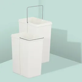Relaxdays Einbaumülleimer 16 l Weiß