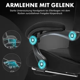 GTPLAYER Gaming Stuhl Stoff Schwarz