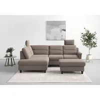 sit&more Ecksofa SIT & MORE "Farö L-Form", grau (taupe), B:251cm H:90cm T:187cm, Sofas, Ecksofa, inklusive Federkern, wahlweise mit Bettfunktion und Bettkasten