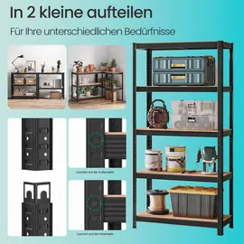 Songmics Schwerlastregal Metall 90 cm x 180 cm x 40 cm schwarz