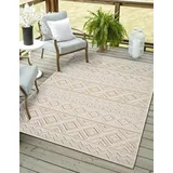 Myflair Teppich "Vera, LAGERRÄUMUNG", beige (beige,cream), B:200cm H:8mm L:300cm, Polypropylen, MYFLAIR MÖBEL & ACCESSOIRES, Teppiche, Teppich, modernes Design, In & Outdoor geeignet, Balkon, Terrasse