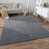 Paco Home Teppich Wohnzimmer Kurzflor Skandinavisches Boho Muster Moderne Einfarbige Deko, 160x220 cm, Anthrazit & Paco Home