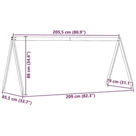 vidaXL Kinderbett Dach 209 x 85,5 x 88 cm Kiefer massiv weiß