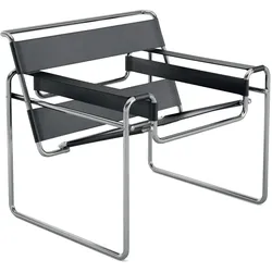 Knoll - Wassily Stuhl, Rindkernleder schwarz