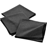 Douceur d'intérieur Douceur d'Intérieur, 3 Servietten (40 x 40 cm) Mistralin, Anthrazit, recycelte Baumwolle