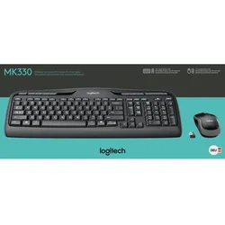 Logitech Tastatur/Maus Set MK330, Wireless, schwarz