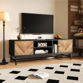 Okwish TV-Lowboard 150x55x38 cm Schwarz Holz