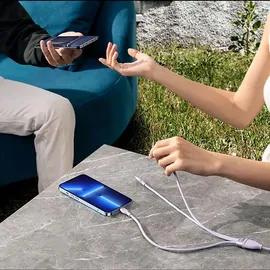 Baseus USB-C auf Micro USB + Lightning 1,5 m Schwarz