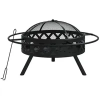 vidaXL Feuerschale mit Schürhaken 70 cm XXL Stahl