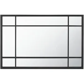 [en.casa] Wandspiegel, Schwarz, Glas, rechteckig 60x90x1.8 cm,