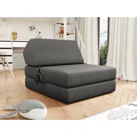 MIRJAN24 Schlafsofa Kevin, Sofa mit Schlaffunktion, Bettsessel, Klappmatratze, Faltmatratze grau