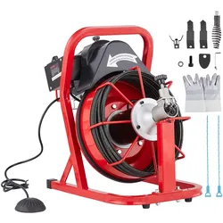 VEVOR Rohrreinigungsmaschine Rohrreinigungsgerät automatische Zufuhr 15mx9,5mm​​