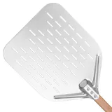 Pizzaschieber Pizzaschaufel 40 * 30cm 12 Zoll Pizza schieber,Leichten Gleiten auf Pizzastein Perforierter Pizzaschieber mit Großer Fläche und Abnehmbaren Griff (Holz)