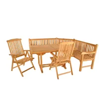 ab:stil.art.moebel SAM Gartenmöbelset, Beige, Holz, 4, Quadratisch, Gartenmöbel, Gartenmöbel-Sets