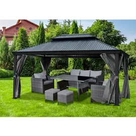 Jet-Line Pavillon DAMASKUS 3x3,65 m mit festem Metalldach Pergola