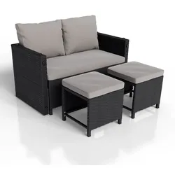2in1 Polyrattan Gartenmöbel Jamaika