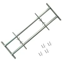 vidaXL Fenstergitter Verstellbar für Fenster 2 Stk. 1000-1500 mm Silberfarben