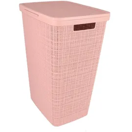 Curver Jute Wäschekorb, mit Deckel rosa