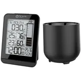 Miraval Klimamesser Design Funk-Wetterstation mit Regenmesser, Datumsanzeige LCD-Display Hygrometer schwarz