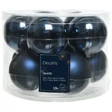 Decoris Kaemingk Weihnachtsbaumkugel, Weihnachtskugeln Glas Ø 6 cm 10 Stück blau