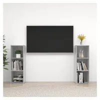 VidaXL TV-Schränke 2 Stk. Betongrau 107x35x37 cm Holzwerkstoff