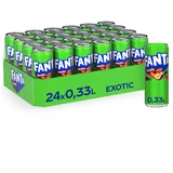 Fanta Exotic - mit intensivem Geschmack einer Mischung tropischer Früchte - spritzig-erfrischendes Softgetränk in Einweg Dosen (24 x 330 ml)