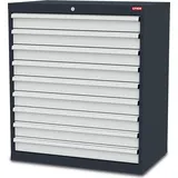 Stier Schubladenschrank mit 9 Schubladen BxTxH 900x575x1020 mm RAL 7016 / RAL 7035