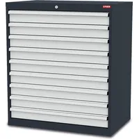 Stier Schubladenschrank mit 9 Schubladen BxTxH 900x575x1020 mm RAL 7016 / RAL 7035
