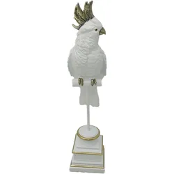 Polyresin Figur Kakadu auf Sockel 51cm