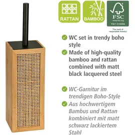 Wenko WC-Garnitur Allegre Natur/Schwarz