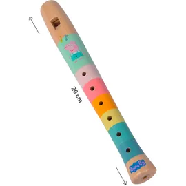 Eichhorn Peppa Pig Bunte Holzflöte 20 cm lang, fördert die auditive Wahrnehmung der Kinder, erzeugt harmonische Töne, aus Schimaholz, ab 3 Jahren