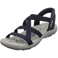 SKECHERS Damen Reggae Slim – Stretch Flex Hands Free Slip-ins Sandals, Navy Knit Gore, 37 EU