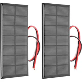 Cocosity 2pcs DC3.5V 250mA Mini Solar Panels DIY Polysilizium Solarzellen Ladegerät mit 30cm Kabel