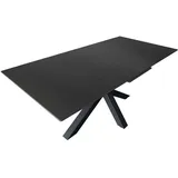 Loreno® Esstisch Keramik dunkelgrau 180(220) x 90 ausziehbar Spider-Gestell schwarz MILLIE