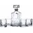 Bar Craft BarCraft Whisky Karaffe und Glas Geschenkset, geschliffenes Glas, 5-teiliges Set, 900ml Karaffe mit Silikonverschluss und 4x Gläser, 26 x 10 x 24cm