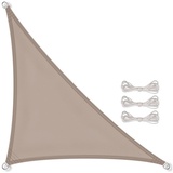 Celinasun Sonnensegel wasserdicht PES Dreieck rechtwinklig 5x5x7,1m Taupe UPF 50+ Premium Sonnenschutz inkl Befestigungsseile