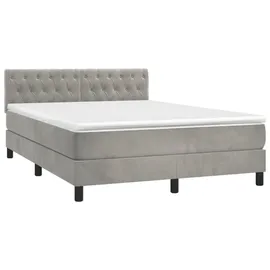 vidaXL Boxspringbett 140 x 200 cm Hellgrau