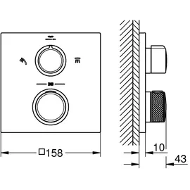 Grohe Allure NEW Thermostat-Brausebatterie für 2 Verbraucher hard graphite gebürstet 29181_2