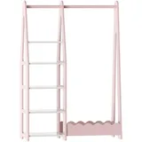 [en.casa] Vestnes Kindergarderobe 114x77x30 cm Cotton Candy/Weiß