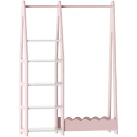 [en.casa] Vestnes Kindergarderobe 114x77x30 cm Cotton Candy/Weiß