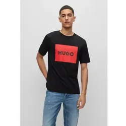 HUGO für Herren. 50467952 T-shirt Dulive schwarz (S), Lässig, Baumwolle, Kurzarm, Nachhaltig