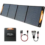 Blackview Oscal PM200 200 W faltbares Solarpanel, verstellbarer Ständer, >=22 % Solarumwandlungseffizienz, ETFE-Material – EU-Stecker PM200 EU Plug grau/orange